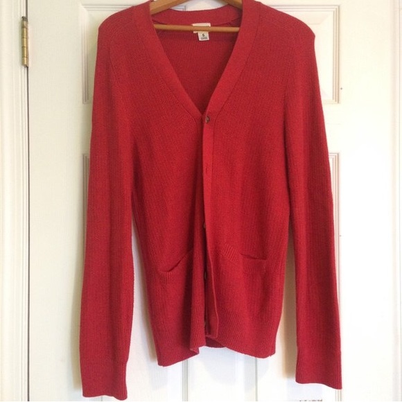 Club Monaco Red Knit Cardigan