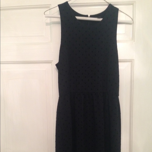 Black polka- dotted cotton J. Crew dress SZ S