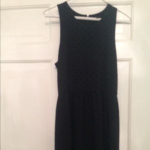 Black polka- dotted cotton J. Crew dress SZ S