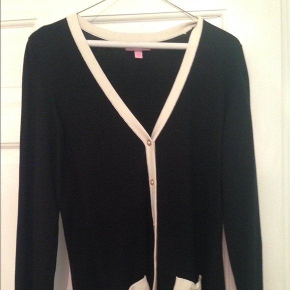 Lilly Pulitzer Black Cardigan SZ L