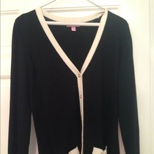 Lilly Pulitzer Black Cardigan SZ L