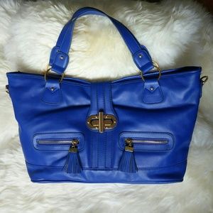 NWOT Cerulean Tote with Fringe and Gold Details