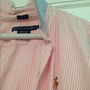 Ralph Lauren Pink and White Striped Button Down
