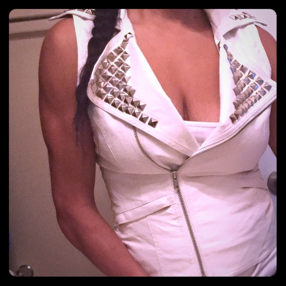 All white Leather Vest - Picture 1 of 4