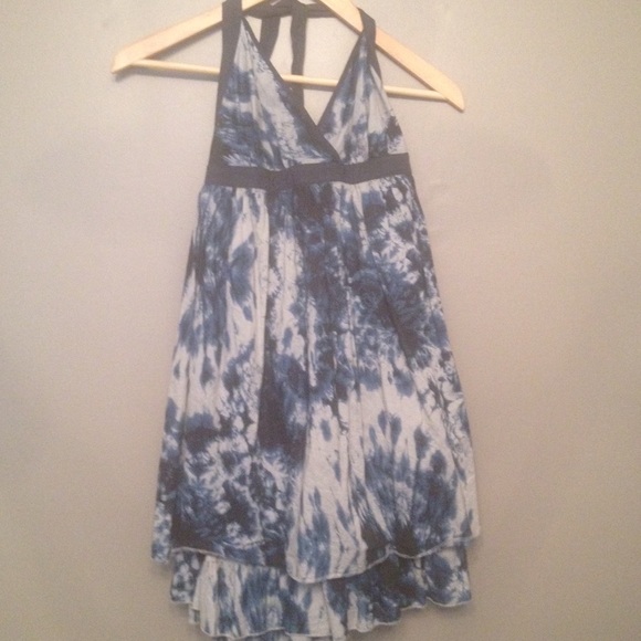 Blue tie-dye halter sundress