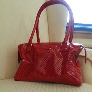 Red patent leather bag