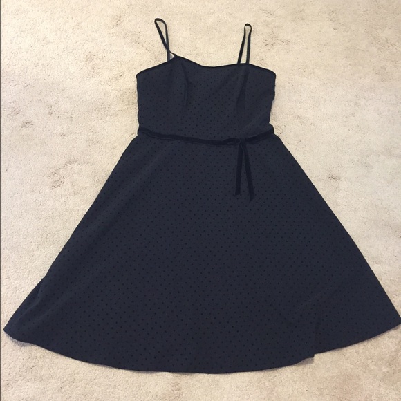 Dresses & Skirts - Rockabilly black on black polka dot dress.