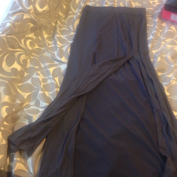 Gray long skirt