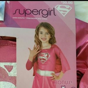 Girls Pink Super Girl Halloween Costume Size 4-6