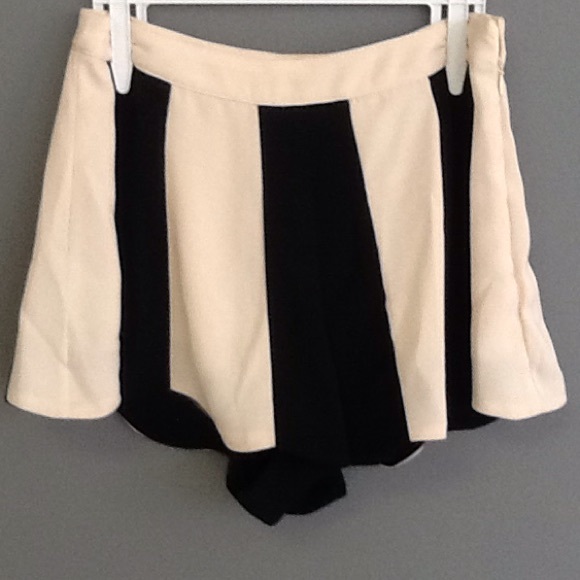 Double Zero Tan and Black silk dress shorts