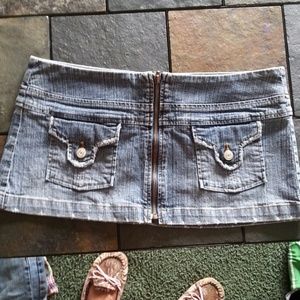 Blue asphalt denim mini skirt fits like 5/7
