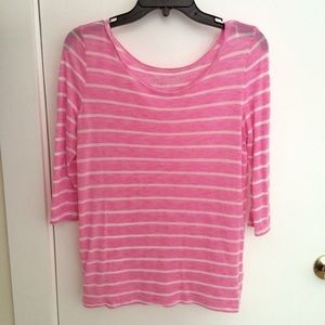 Pink with white strips tshirt