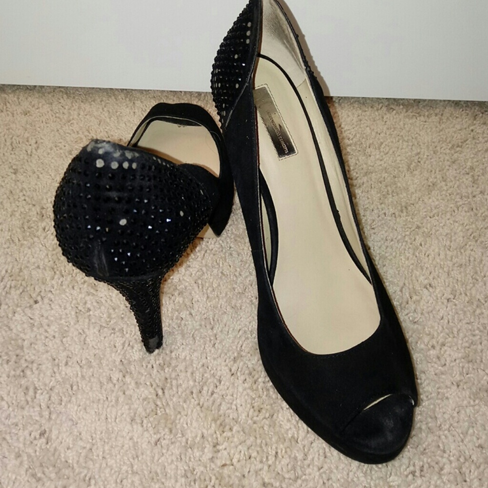 I.N.C Black Peep-Toe Pumps