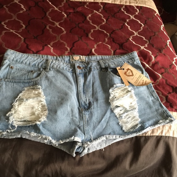 Plus size denim shorts