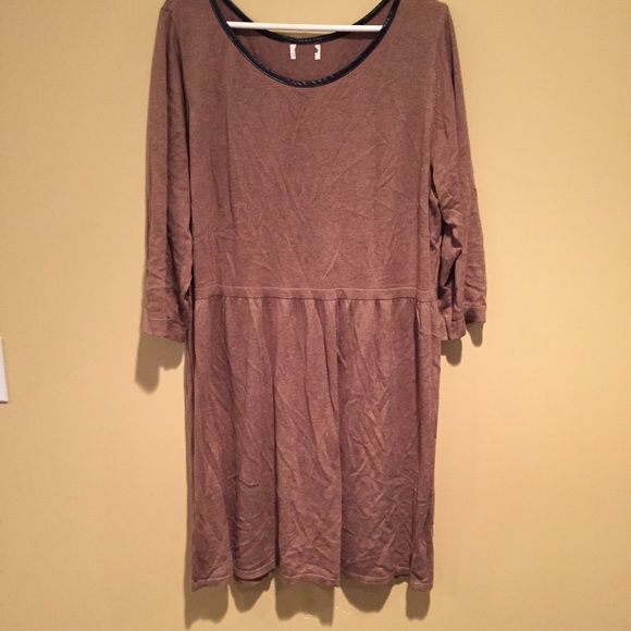 Old navy sweater dress with faux leather detail