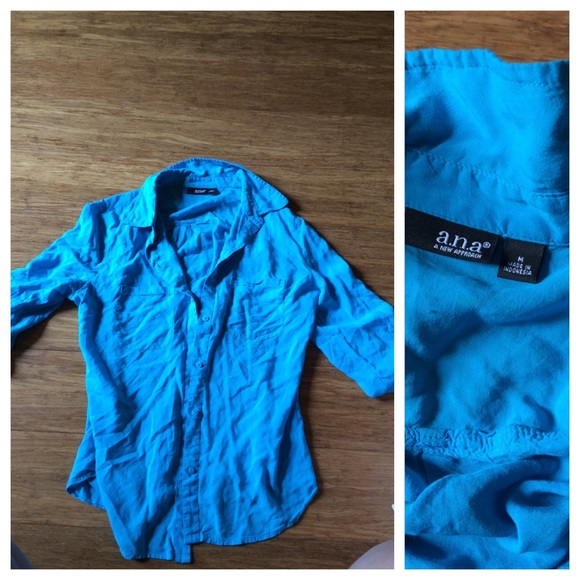 A.N.A blue button down shirt