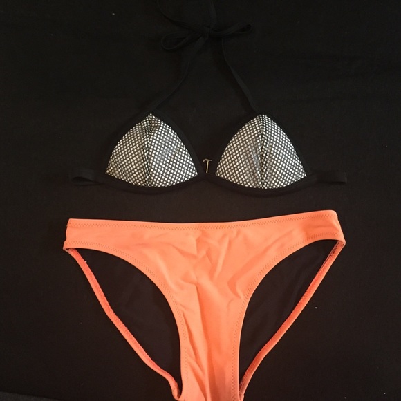 White Orange and Black trend bikini - new - size s