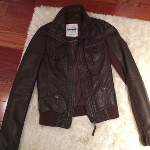 Brown leather jacket