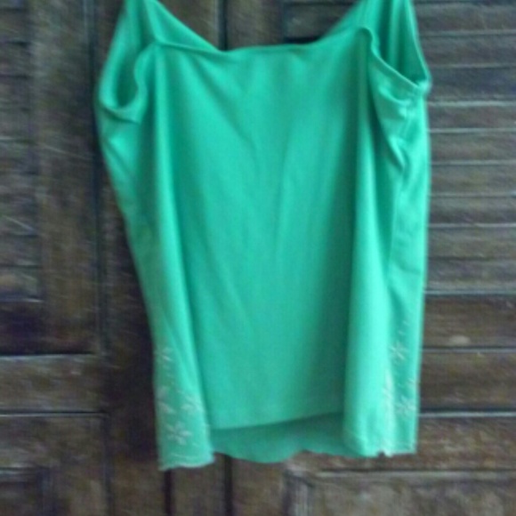 Green Floral Beaded Tank - Picture 3 of 3