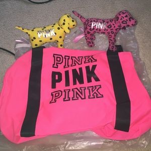 Victoria secret pink duffle and dogs