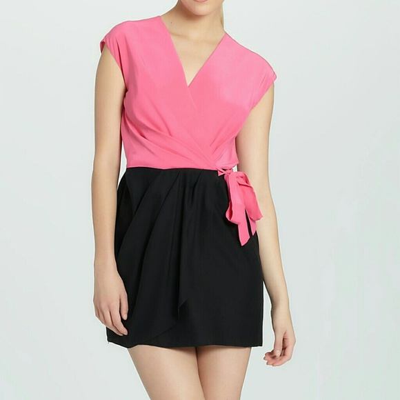 NWOT Cynthia Steffe Pink Stori Silk Wrap Dress