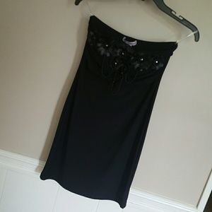 Black strapless dress