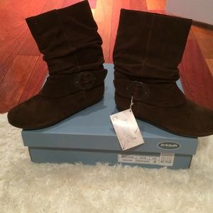 Brown swede boots