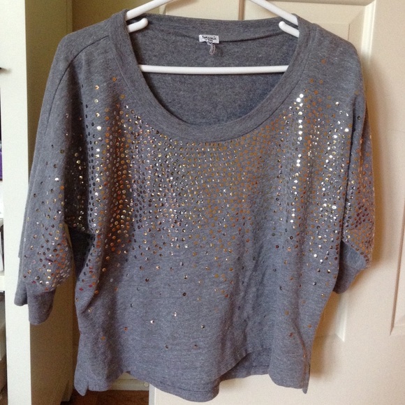 Grey gold and silver sequin sweater - Picture 1 of 3