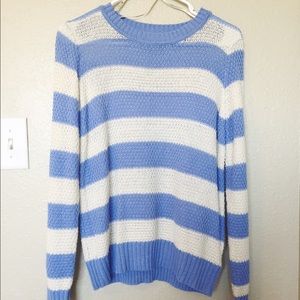 F21 light blue striped sweater