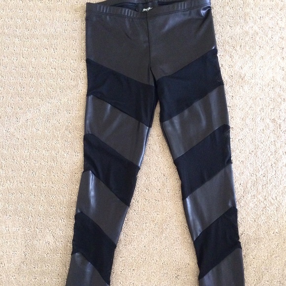 Nasty Gal NBW Mesh Leather Leggings - Picture 2 of 3