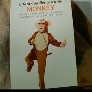 Monkey One Piece Boy/Girl Costume Size 2T -3T
