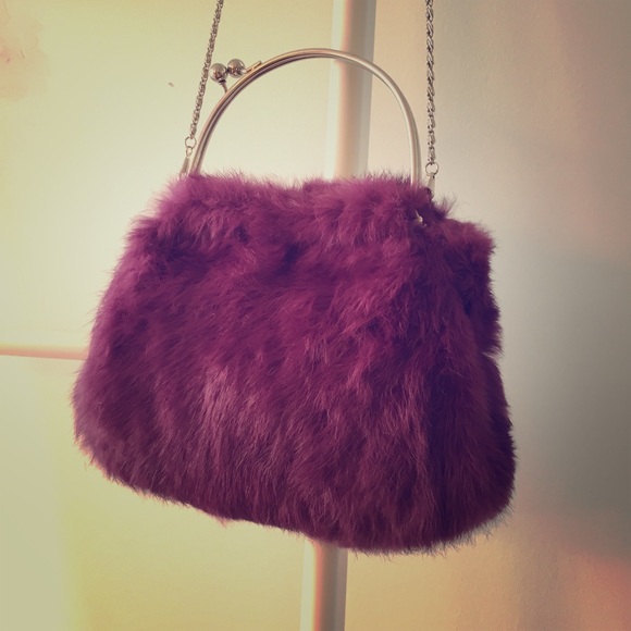 Funky Furry Purple Vintage Purse