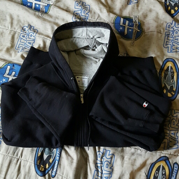 Champion Sweaters - Black champion full zip hoodie