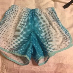 blue and white Nike shorts