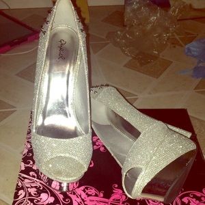 Sexy Silver Platform Heels