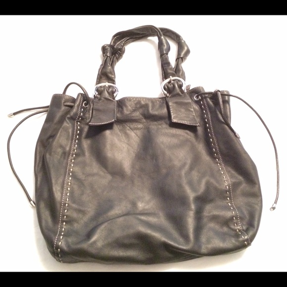 Francesco Biasia black leather tote