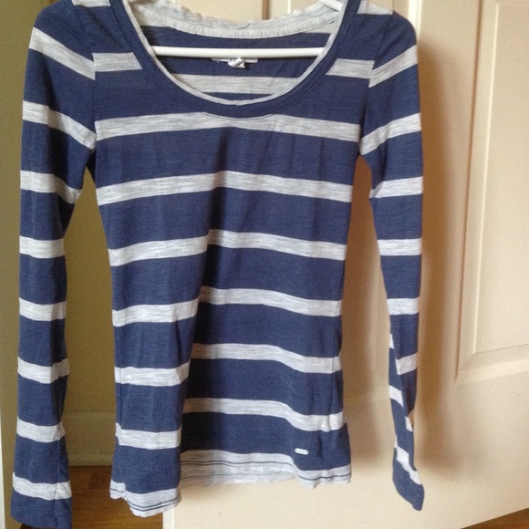 Blue and light grey striped shirt