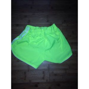 Neon running shorts