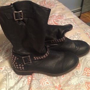 Black studded boots
