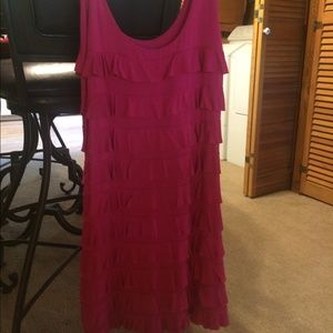 Size XS hot pink ruffle dress