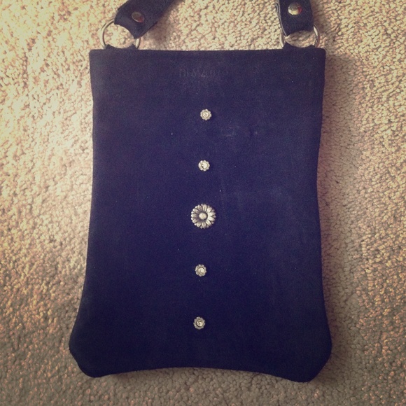 Black suede purse
