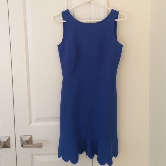 Jcrew blue scallop dress