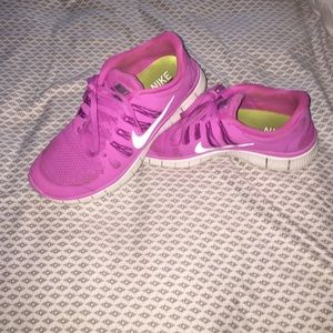 Pink Nike free runs