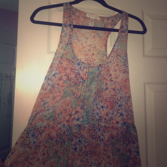 NWOT Sheer Floral Tank Top