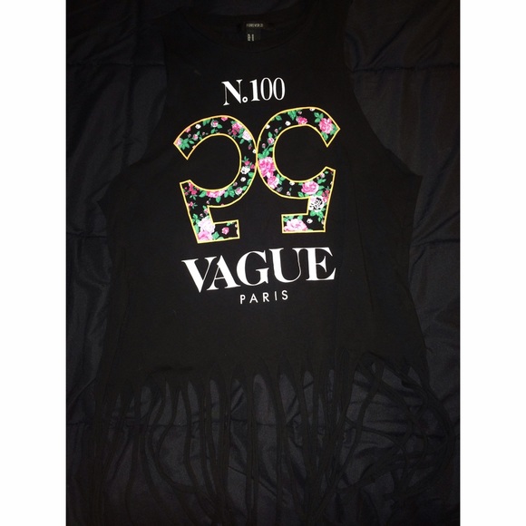 Forever 21 Black Tank w/ fringe