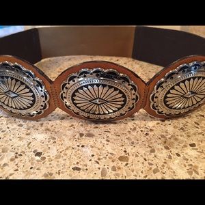 Leather and silver belt