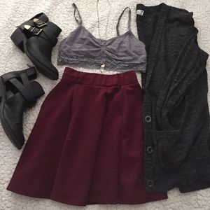 Maroon Skater Skirt
