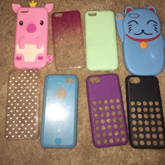 🍫LOT OF 8 IPHONE 5C CASES🍫 TAGGED FOR VISIBILITY