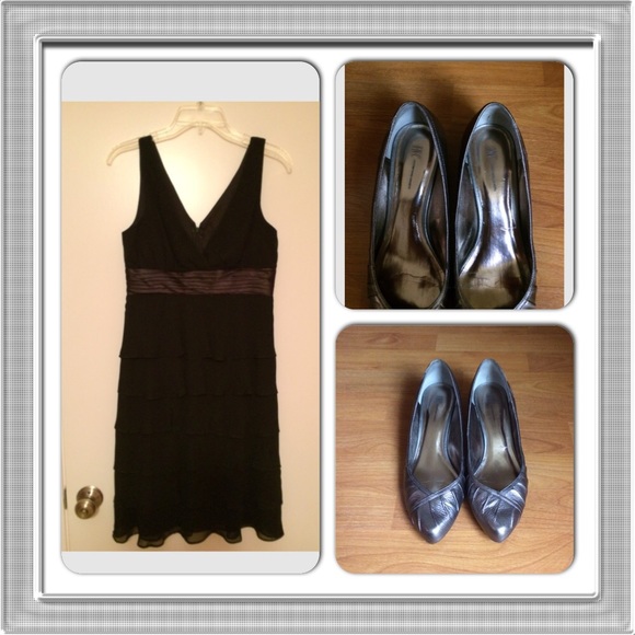 Bundle: Black "must have" dress and comfy shoes.