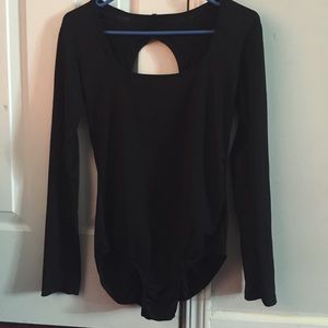 Black bodysuit with cutout back